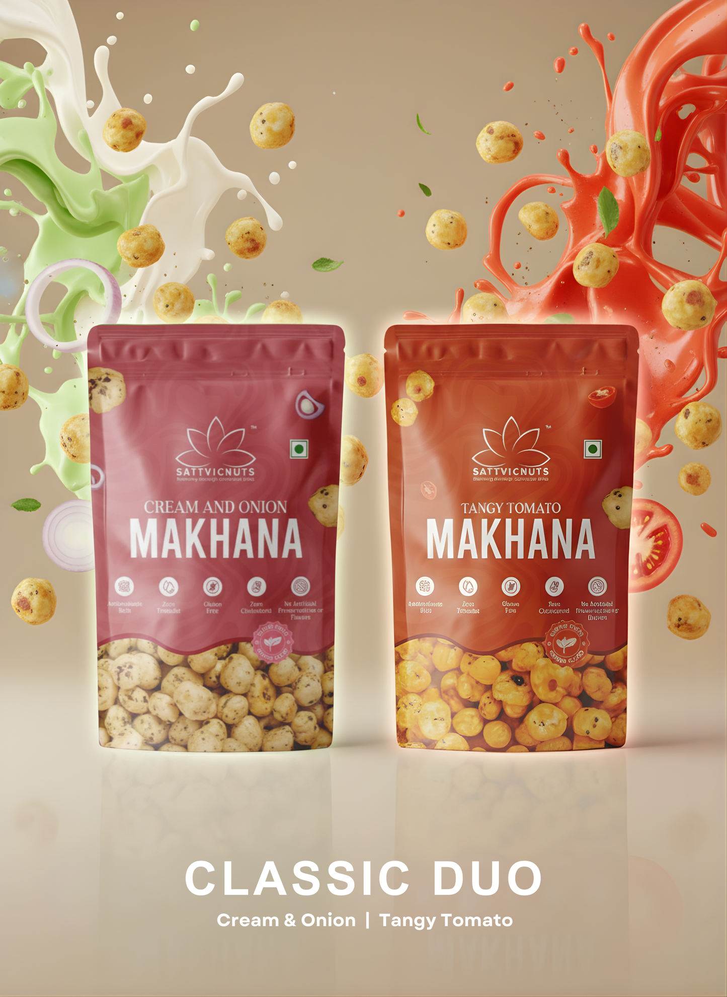 The Classic Duo - Cream & Onion + Tangy Tomato Makhana